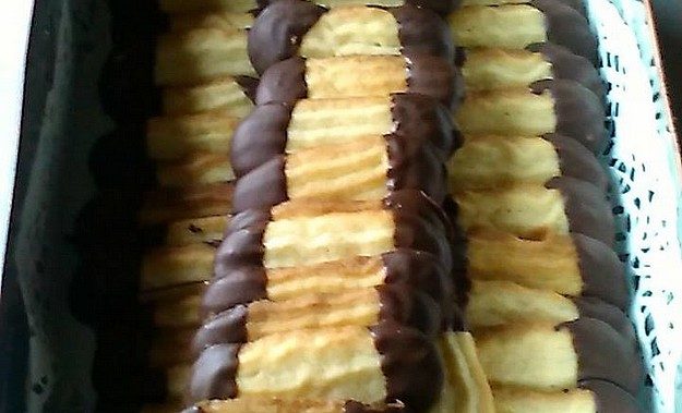 Spritzkoekjes met chocolade Grootmoeders Gebak